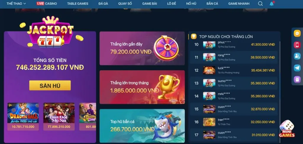 Giao diện trò chơi Tài Xỉu tại vf039